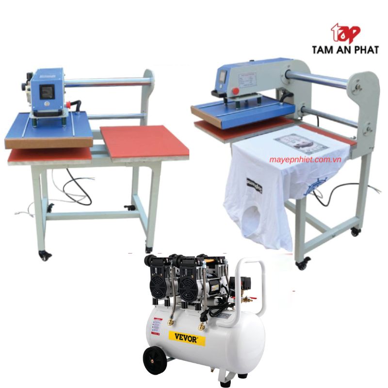 Máy ép nhiệt tự động 2 mâm khí nén