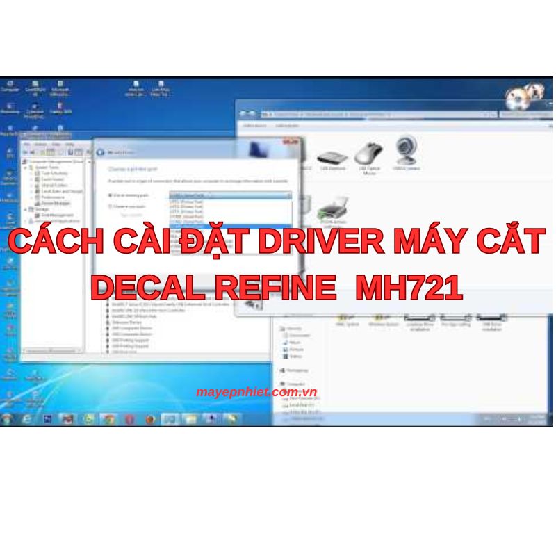 Cách cài đặt drive máy cắt decal Refine MH721