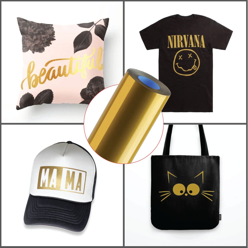 Decal PVC Trung Quốc màu vàng nhũ