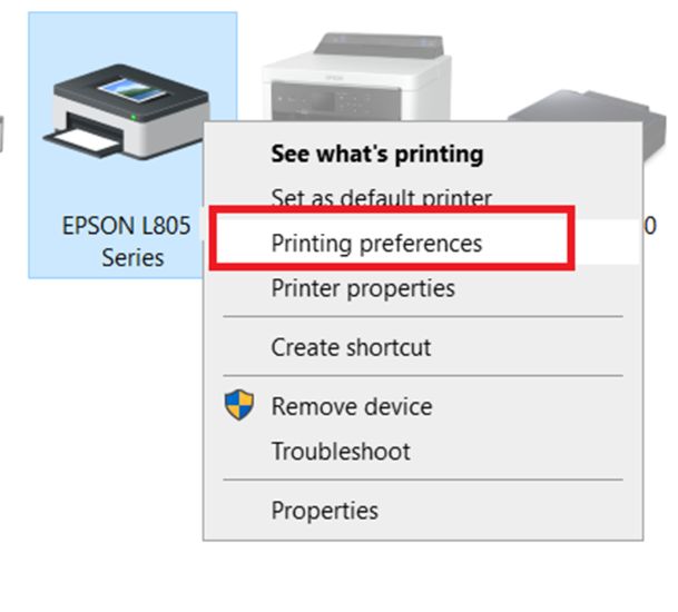 Chọn đúng driver máy in Epson