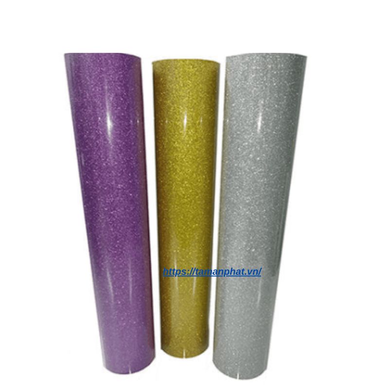 Decal PU Hàn Quốc kim tuyến màu bạc