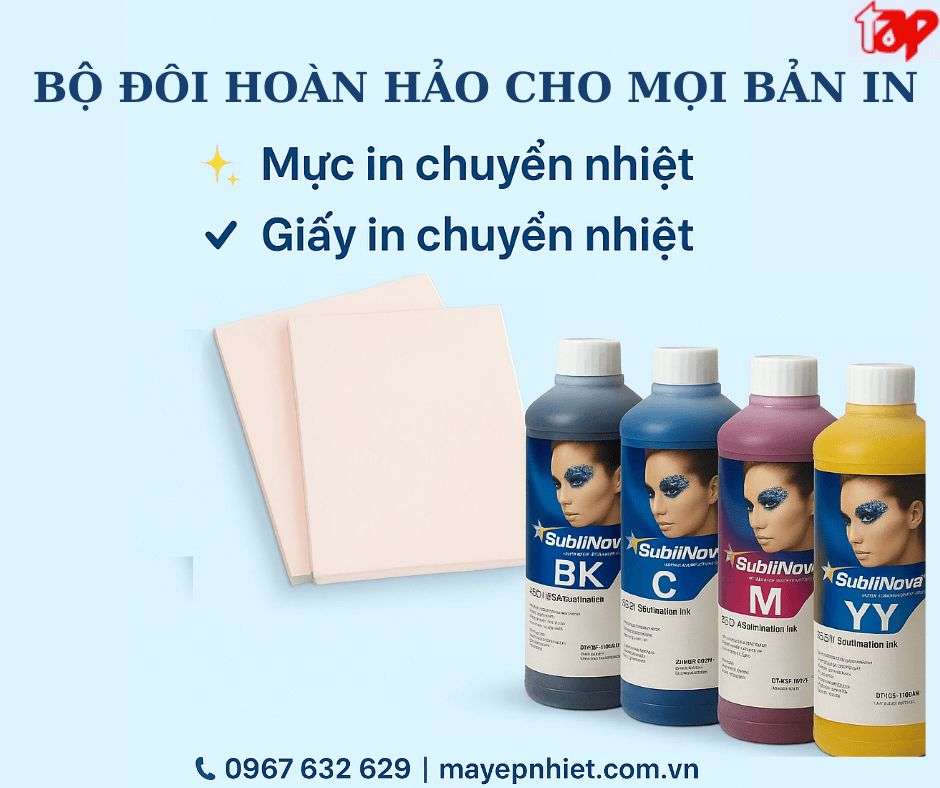 Mực in chuyển nhiệt tương thích với giấy in chuyển nhiệt đế hồng