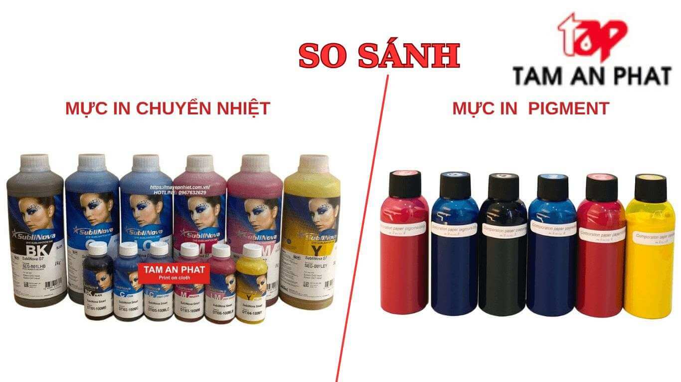 So Sánh Chi Tiết Mực In Chuyển Nhiệt và Mực In Pigment