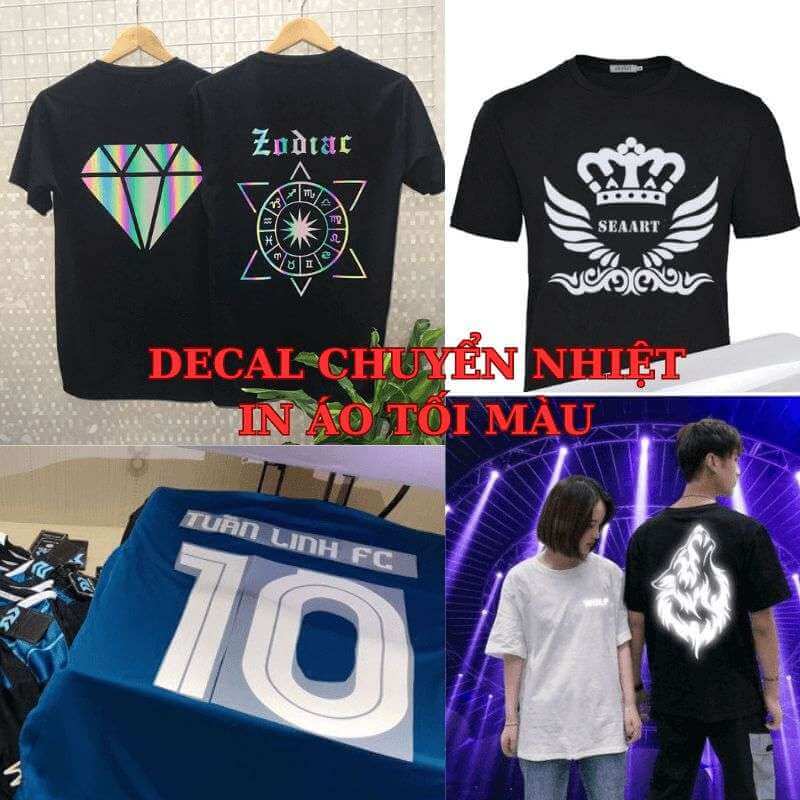 Decal chuyển nhiệt in áo tối màu