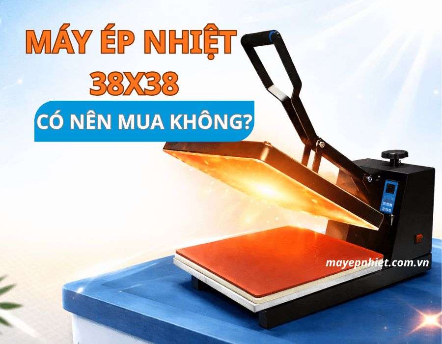Máy ép nhiệt 38x38 tay kép, lồng áo, giá rẻ Tâm An Phát