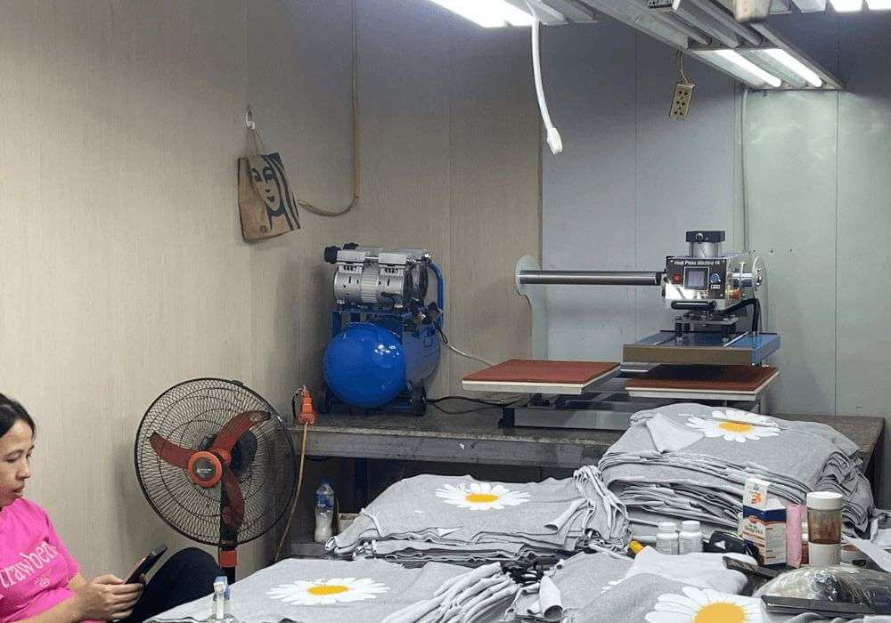 máy ép nhiệt 2 mâm 40x60 tự động khí nén