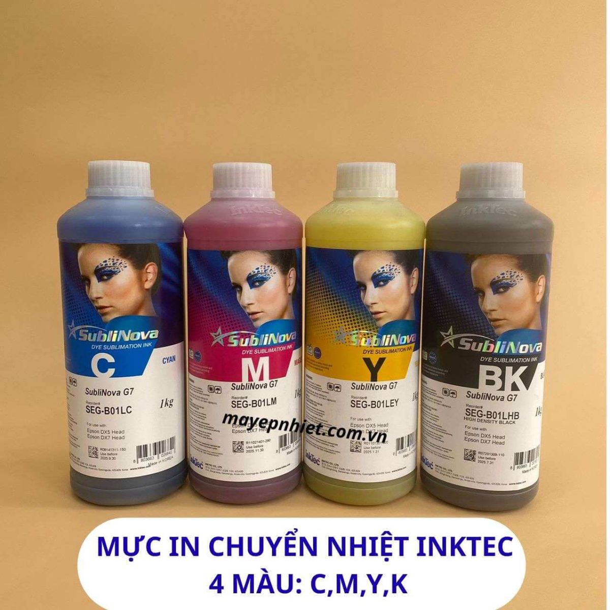 Mực in chuyển nhiệt INKTEC Hệ 4 màu cơ bản (CMYK) 