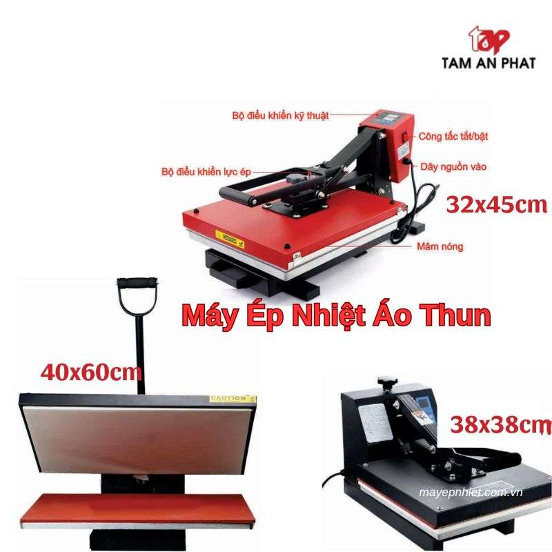 Bán máy ép nhiệt áo thun : 38x38, 32x45, 38x45, 40x60