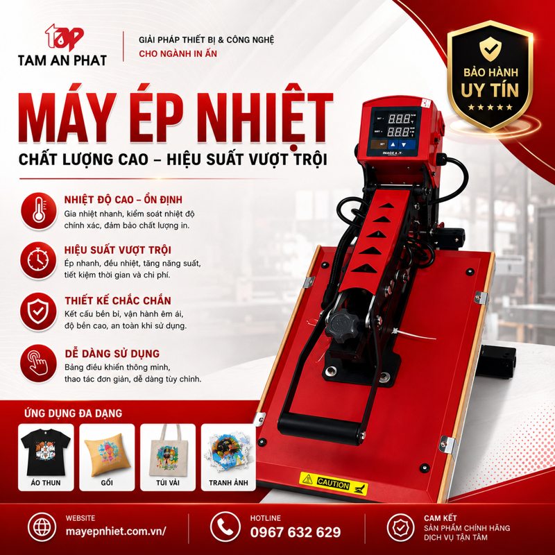Máy ép nhiêt phẳng Tâm An Phát