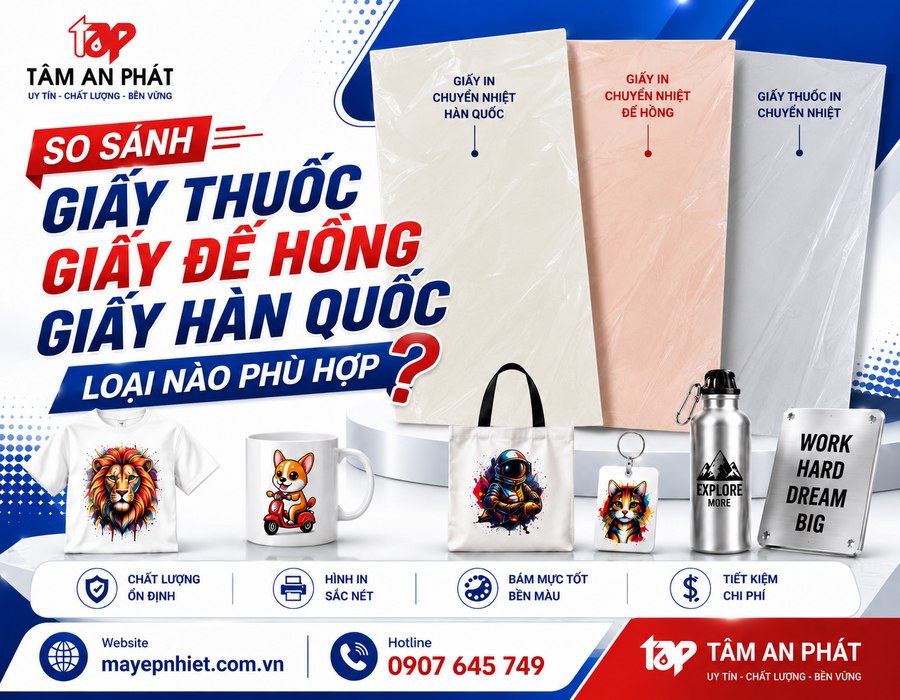 Bảng so sánh các loại giấy in chuyển nhiệt phổ biến
