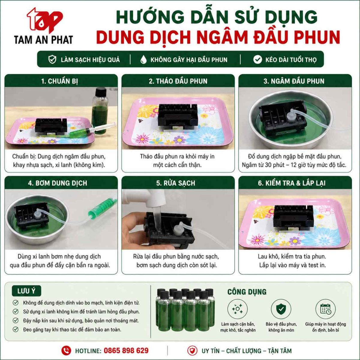Hướng Dẫn Sử Dụng Dung Dịch Ngâm Đầu Phun