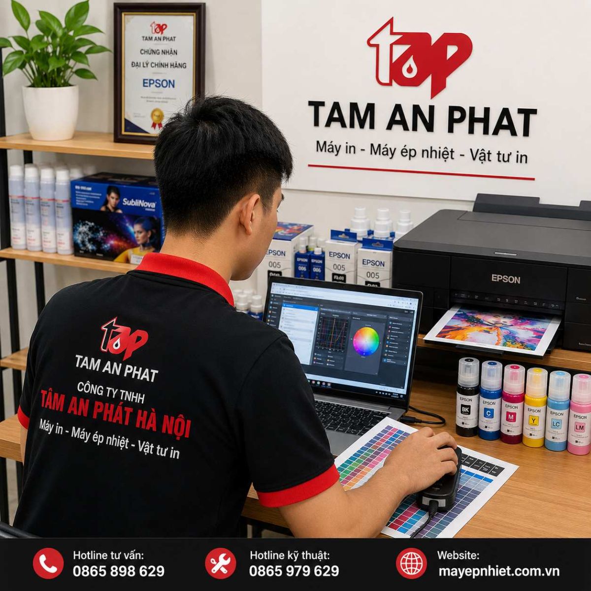 Kỹ thuật viên Tâm An Phát hỗ trợ cài đặt ICC Profile màu chuẩn cho máy in Epson