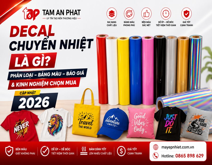 các loại decal chuyển nhiệt chính hãng dùng in áo