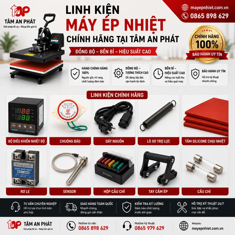 Linh kiện máy ép nhiệt chính hãng Tâm An Phát