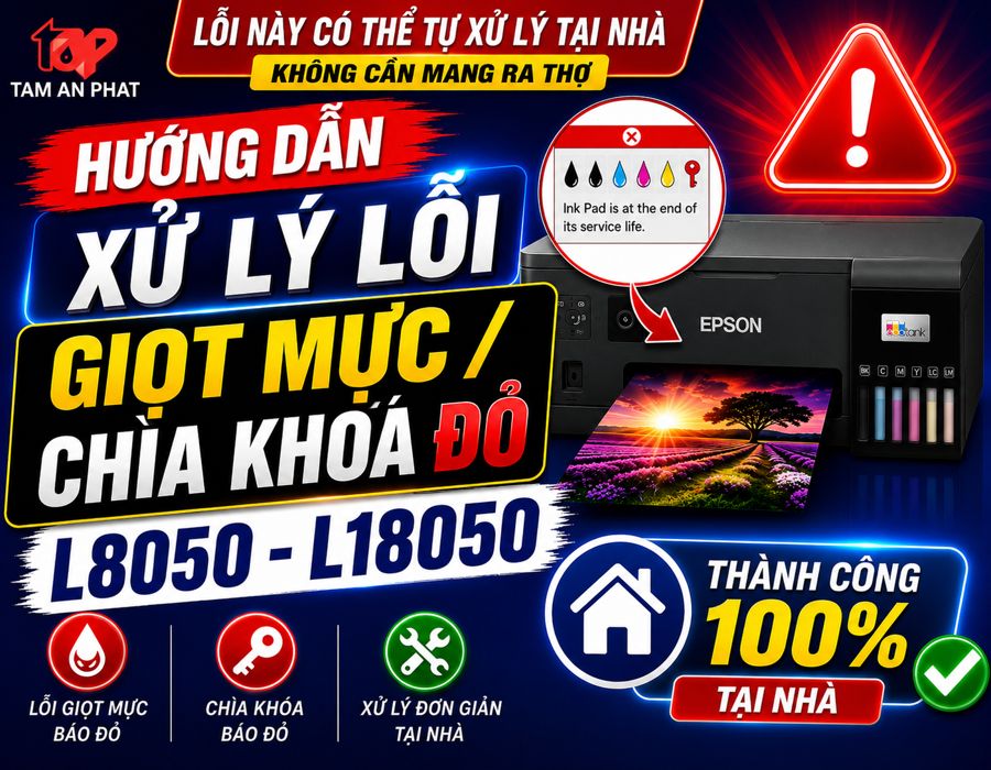 lỗi máy in Epson báo đèn đỏ mực