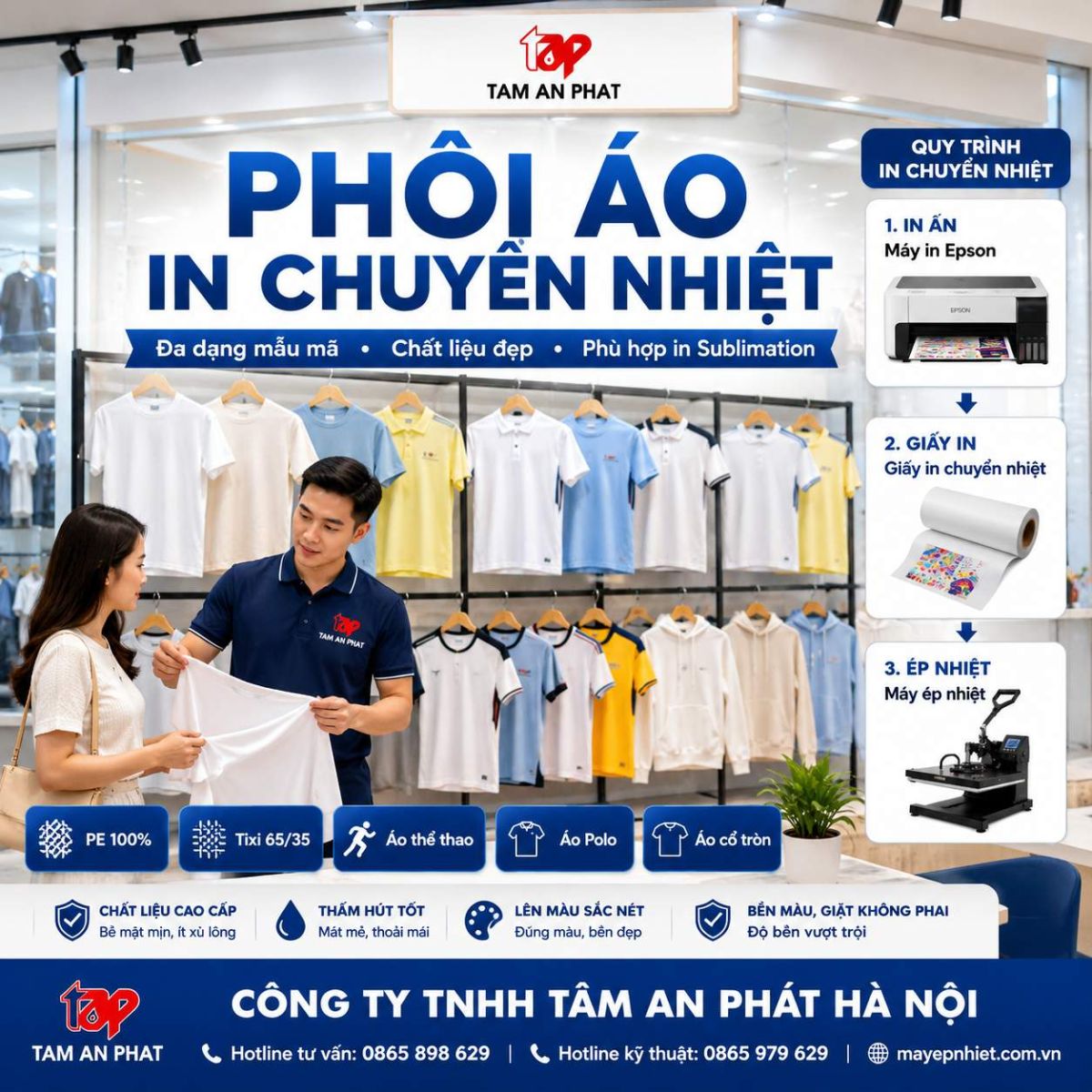 Phôi Áo Thun in chuyển nhiệt