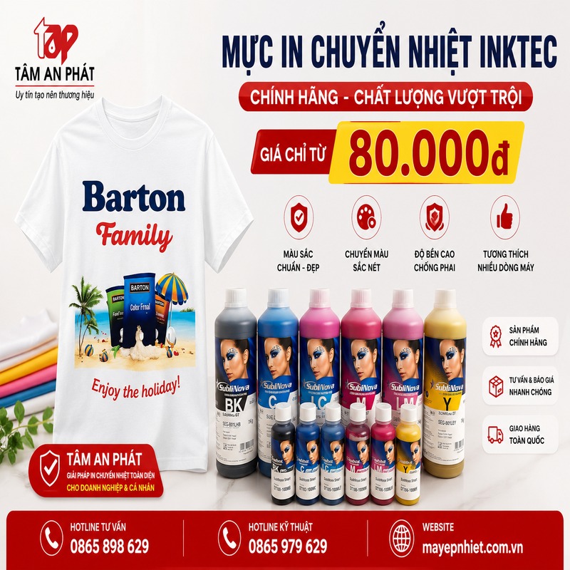 mực in chuyển nhiệt Inktec cho hình in sắc nét