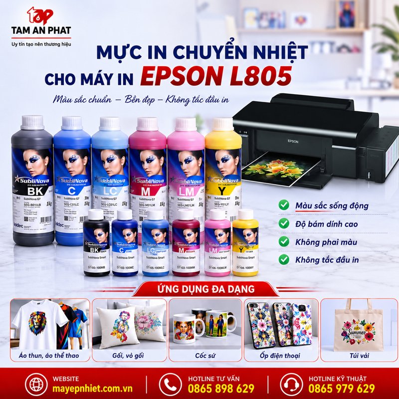 mực in chuyển nhiệt Inktec cho máy in Epson L805