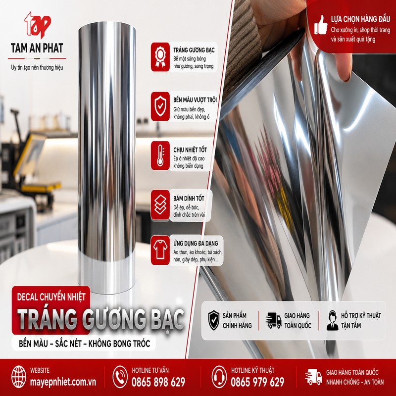 Decal tráng gương màu bạc