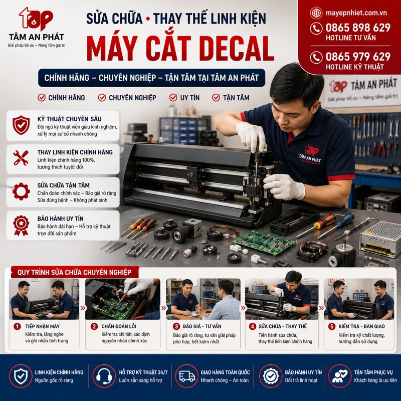 Tâm An Phát - địa chỉ mua máy cắt decal uy tín, bảo hành chính hãng