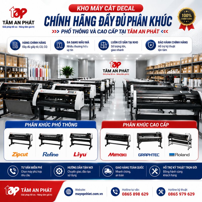 Máy cắt decal chính hãng giá tốt tại Tâm An Phát