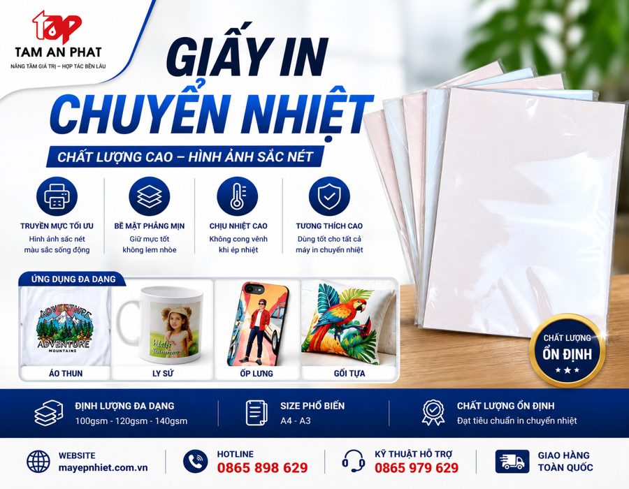 Giấy in chuyển nhiệt đế hồng chính hãng