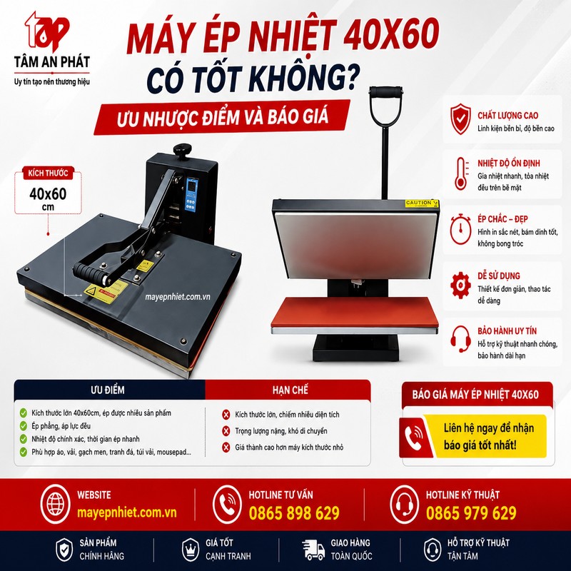 Máy ép nhiệt 40x60 chất lượng Tâm An Phát