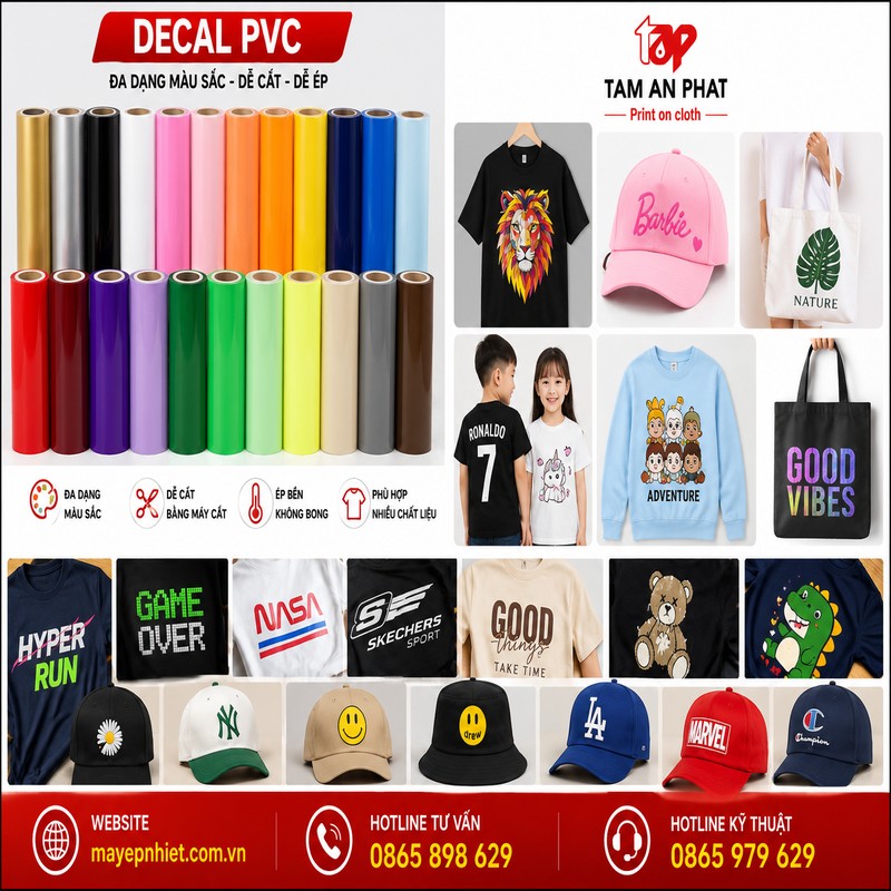 Ưu điểm vượt trội của decal PVC chuyển nhiệt trên vải