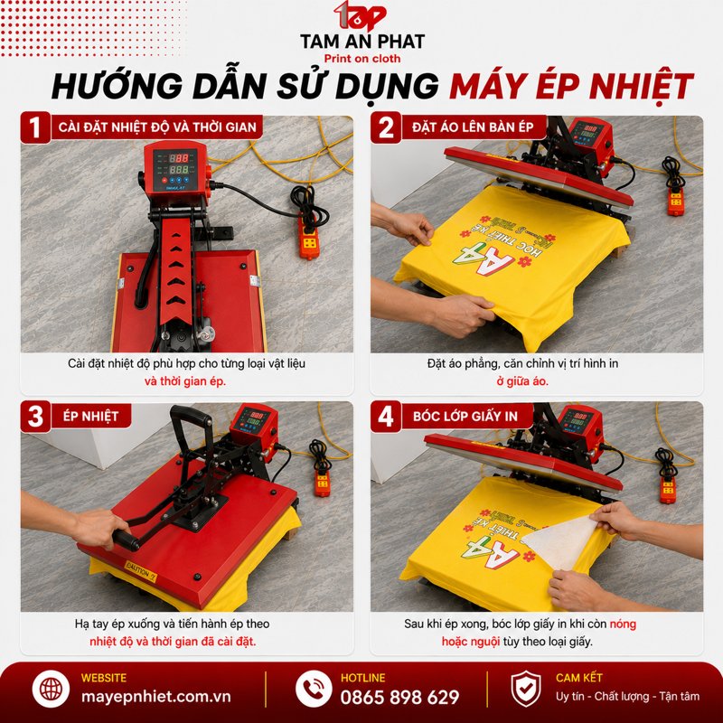 Cách sử dụng máy ép nhiệt áo
