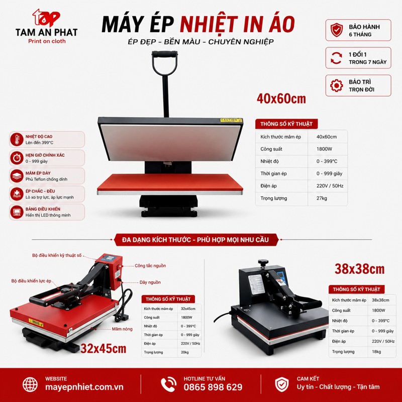 máy ép nhiệt áo chính hãng Tâm An Phát
