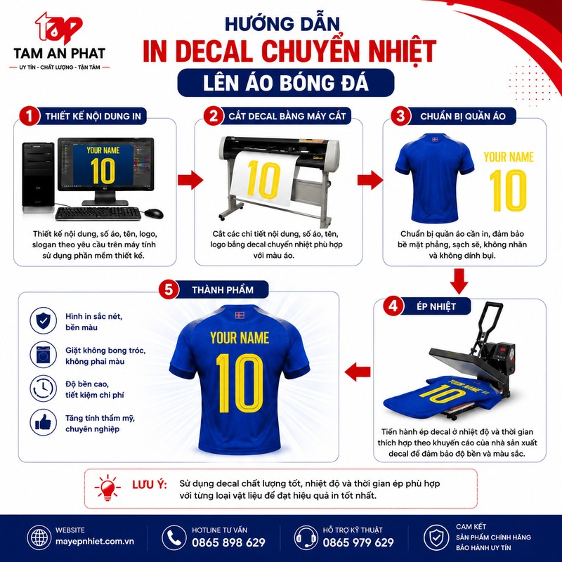 Quy trình in decal in chuyển nhiệt lên vải 