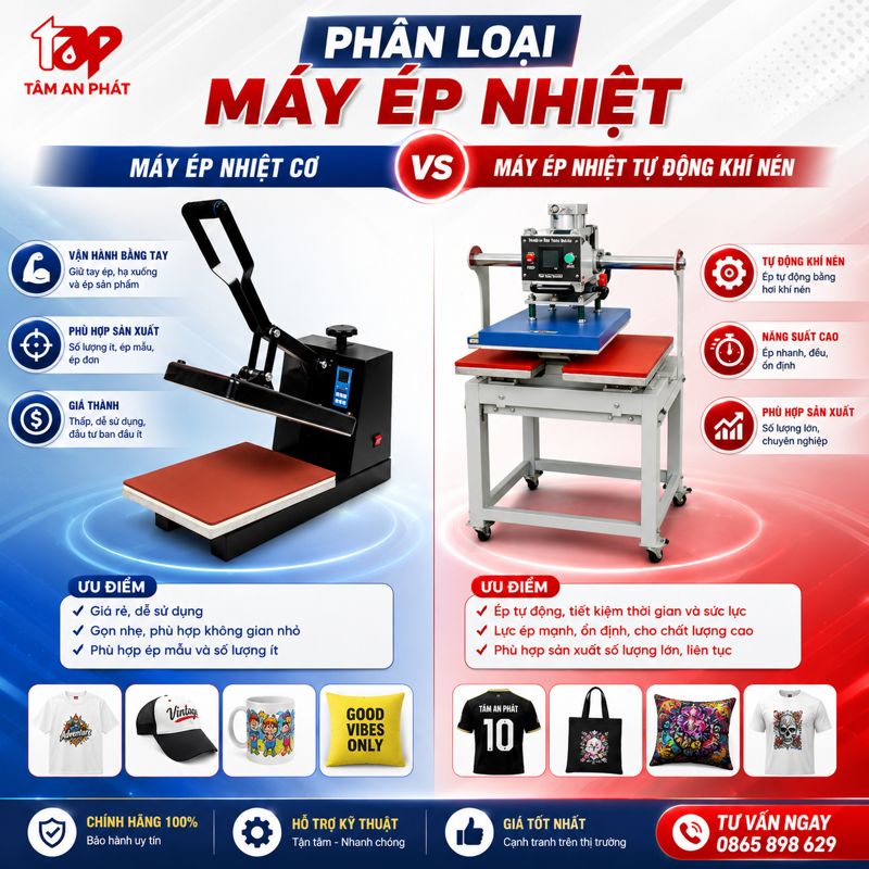 so sánh máy ép nhiệt tay và máy ép nhiệt tự động