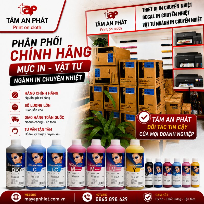 Tâm An Phát – nhà phân phối độc quyền mực in chuyển nhiệt Inktec Hàn Quốc tại Việt Nam