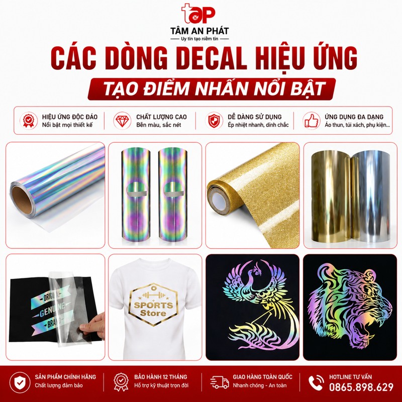 Decal Hologram decal phản quang decal tráng gương tạo hiệu ứng đặc biệt khi in áo
