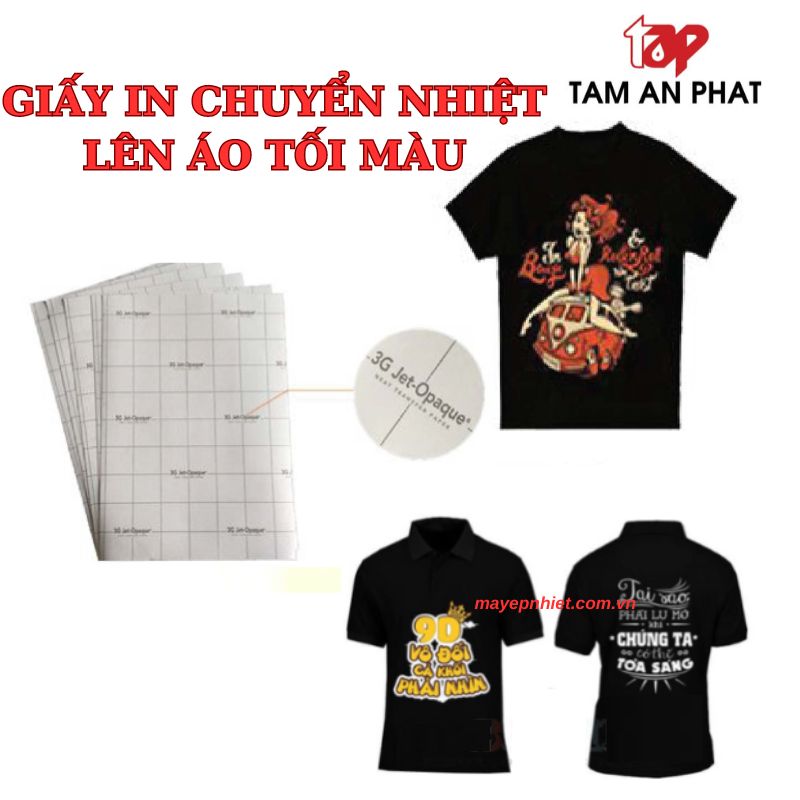 Giấy in chuyển nhiệt áo tối màu trên vải cotton