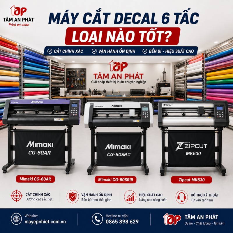 Máy cắt decal 6 tấc loại nào tốt gồm Mimaki CG-60AR Mimaki CG-60SRIII và Zipcut MK630