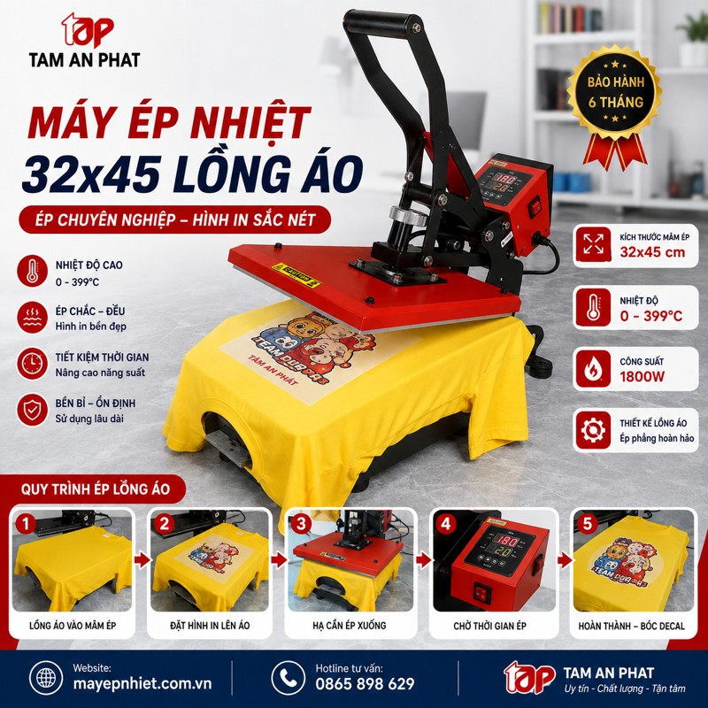  máy ép nhiệt cao áp 32x45 lồng áo
