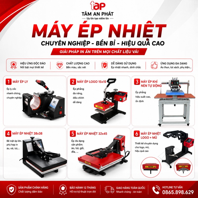 Mua máy ép nhiệt cao áp 32x45 lồng áo tại Tâm An Phát