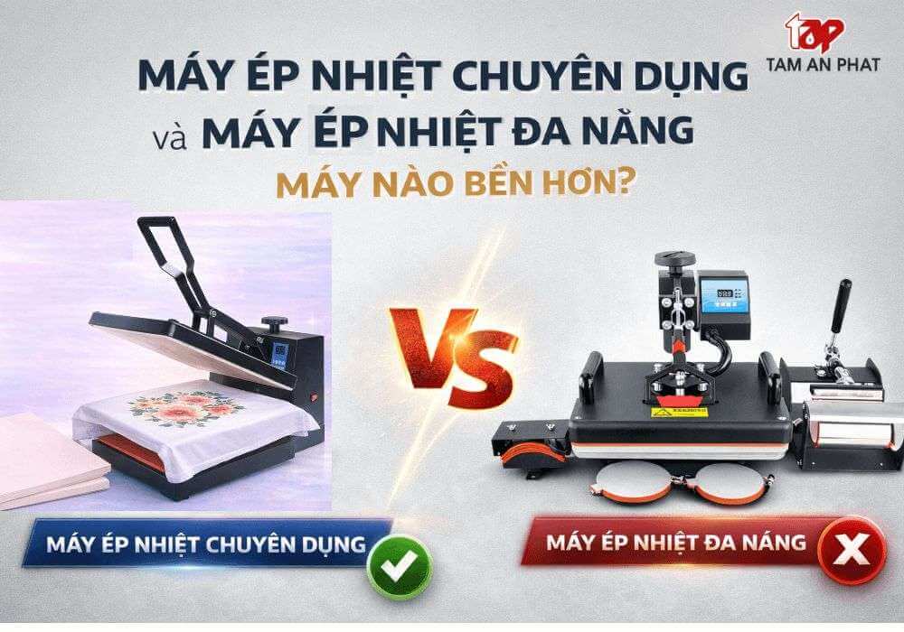 So sánh máy ép nhiệt đa năng và máy ép nhiệt đơn năng