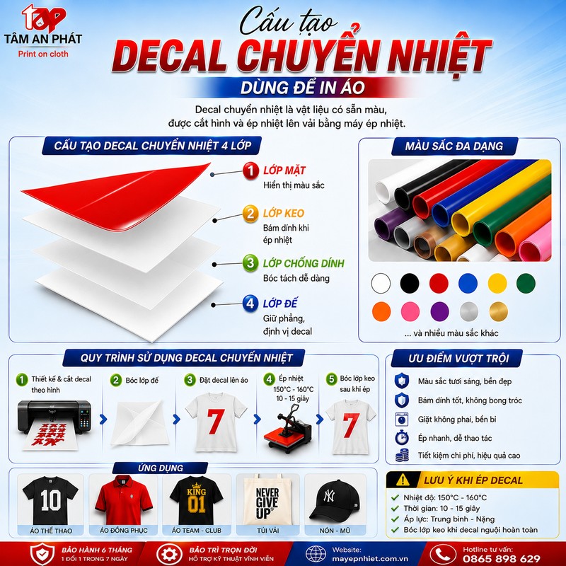 Cấu tạo decal chuyển nhiệt in áo