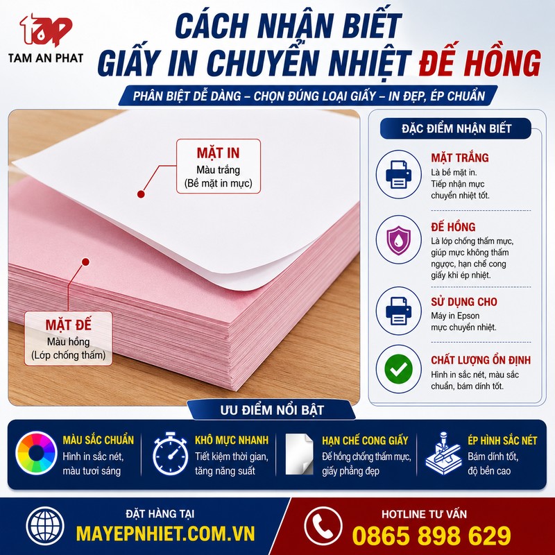 Cách nhận biết giấy in chuyển nhiệt đế hồng chính hãng