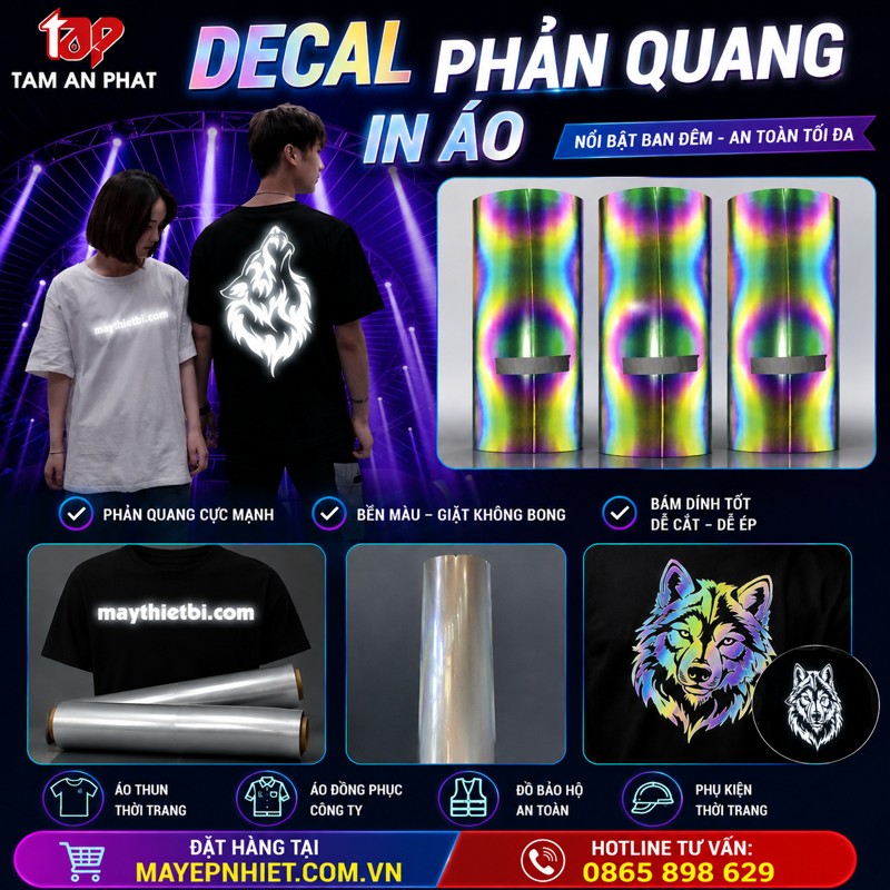Decal phản quang chuyển nhiệt trên áo