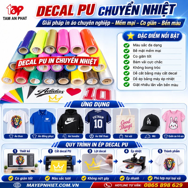 Decal PU chuyển nhiệt in áo