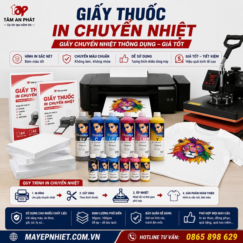 Giấy thuốc in chuyển nhiệt giá rẻ dùng cho áo sáng màu