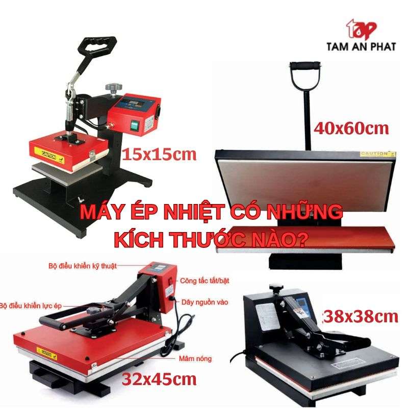 So sánh kích thước máy ép nhiệt 15x15 38x38 32x45 40x60