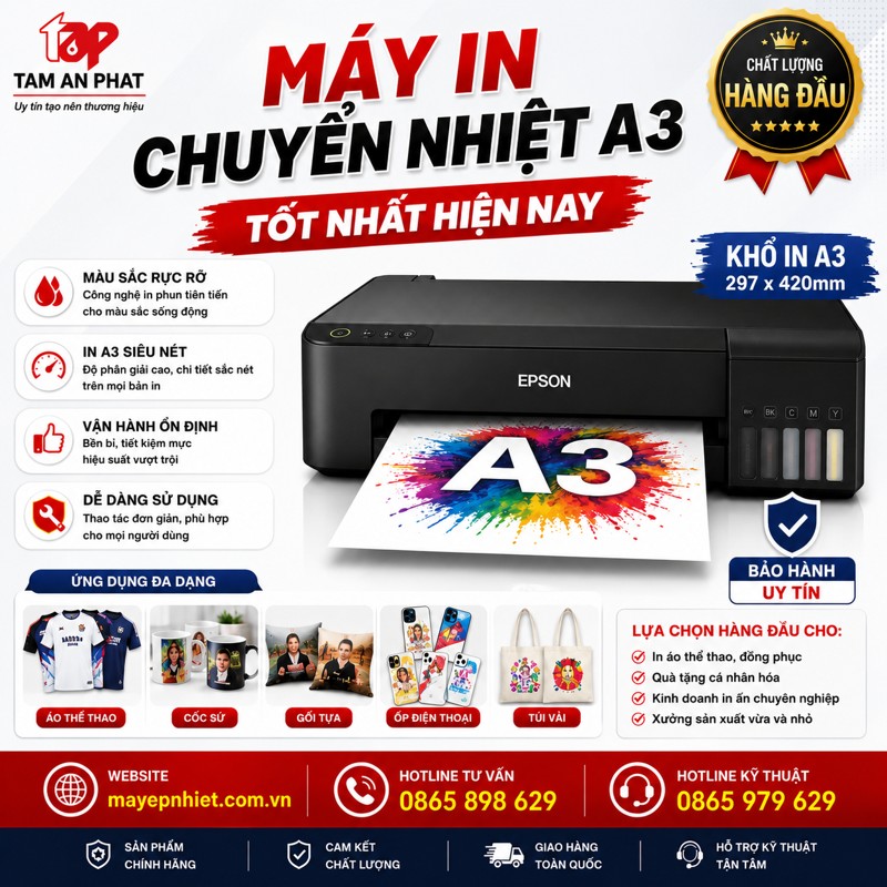 Máy in Epson A3 6 màu hỗ trợ khổ in A3 và A3+