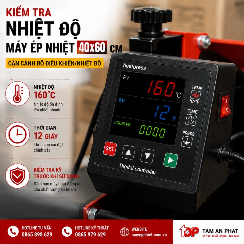 Bảng điều khiển máy ép nhiệt 40x60