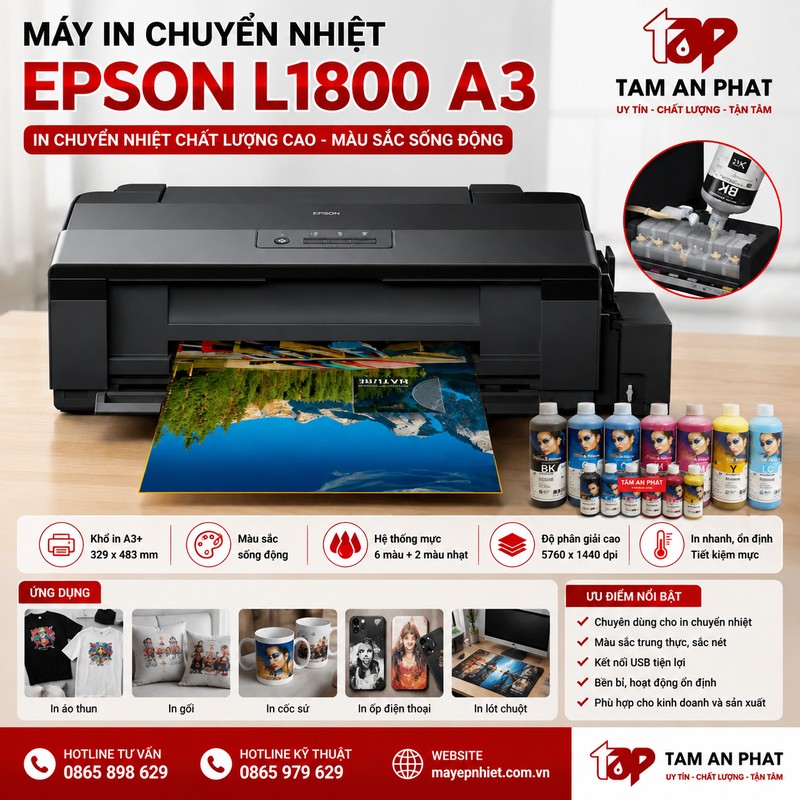 Máy in Epson L1800 A3 chuyển nhiệt