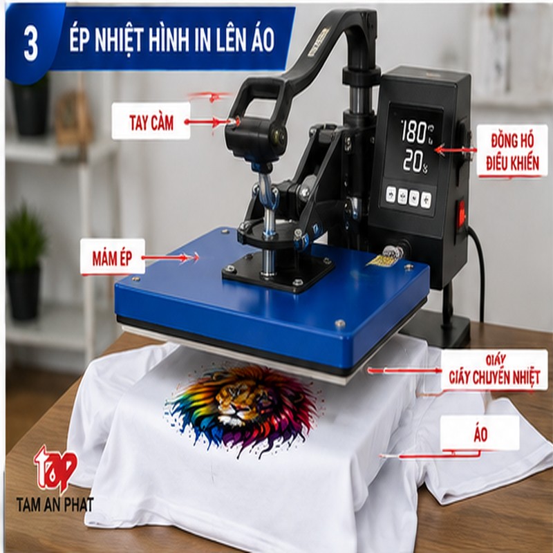 Ép nhiệt hình lên áo thun