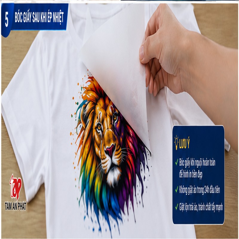 Thành phẩm sau khi ép bằng giấy in chuyển nhiệt đế hồng